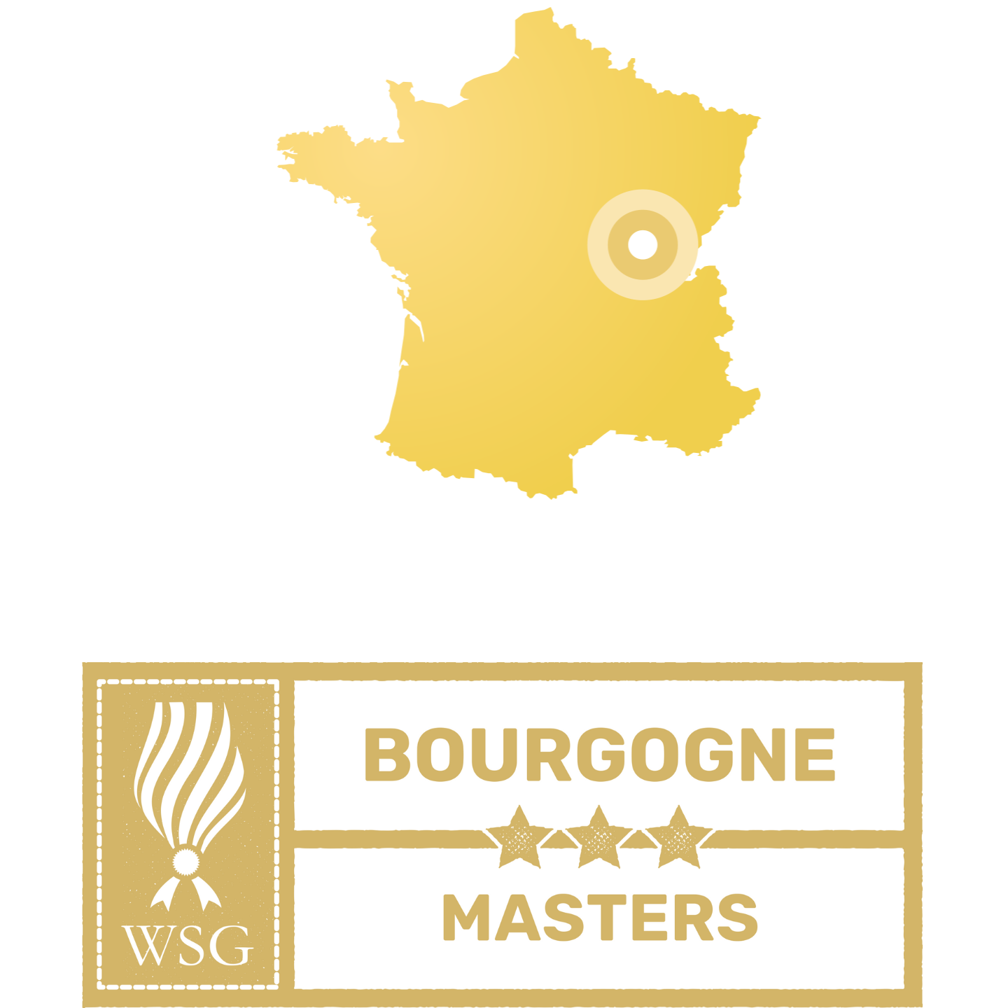 Wine Scholar Guild Bourgogne Masters map highlighting the Bourgogne region.