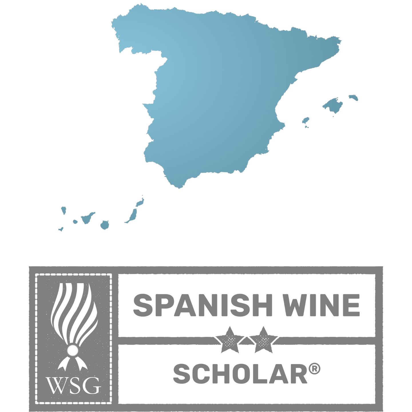 WSG Spanish Wine ScholarMap outlining without additional regional detail