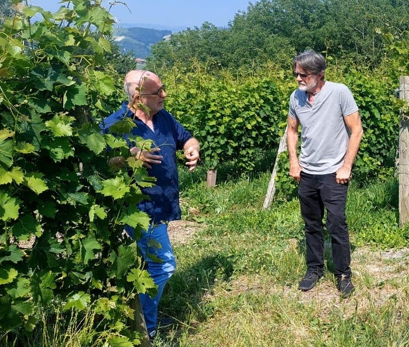 Wine tour instructor with students