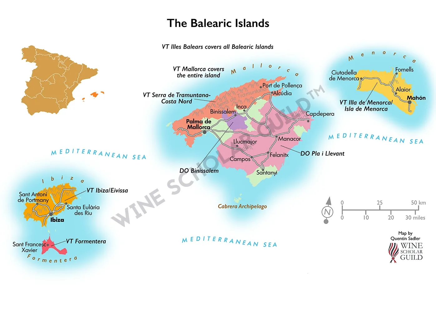 Balearic Islands Wine Map by Wine Scholar Guild