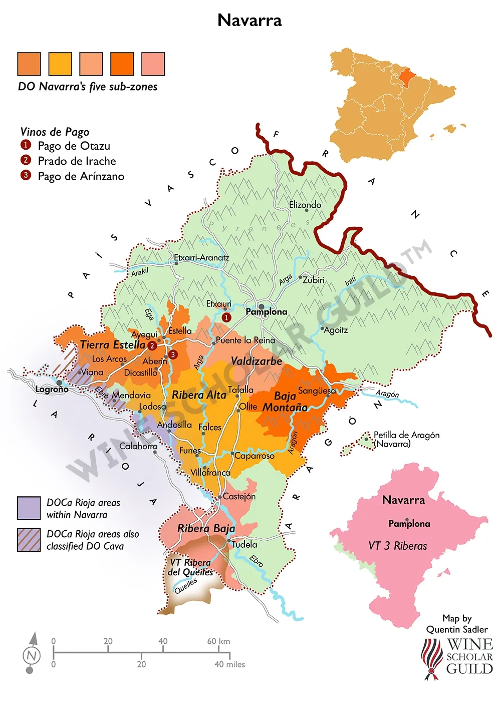 Navarra Wine Map by Wine Scholar Guild