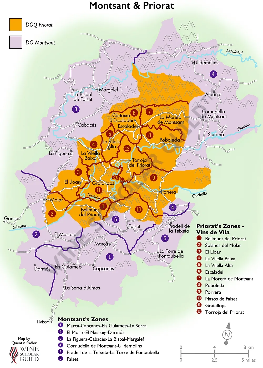 Priorat & Montsant Wine Map by Wine Scholar Guild