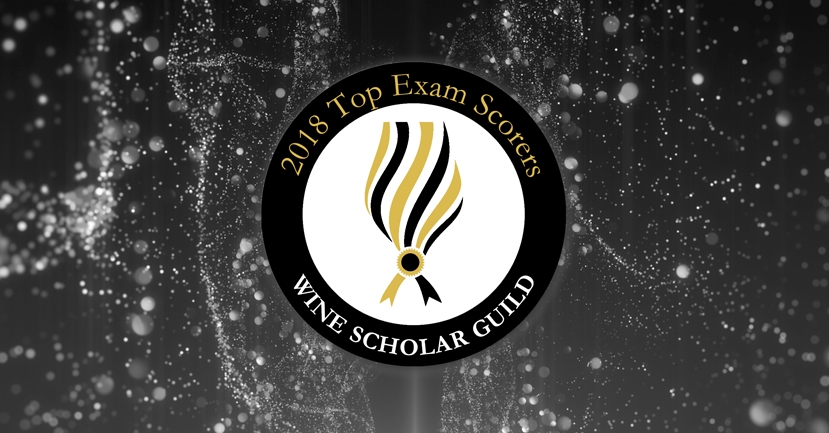 Wine Scholar Guild Top Exam Scorers for 2018