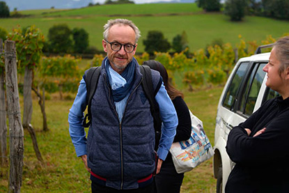 Andrew Jefford at Domaine Gutizia in Irouleguy